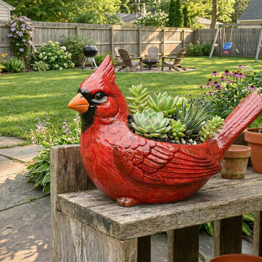 NatureNest – Macetero de Suculentas con Cardenal