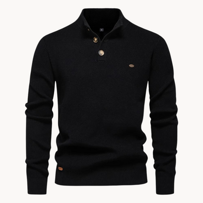 Ashton Button Mockneck Sweater | ALEVITA