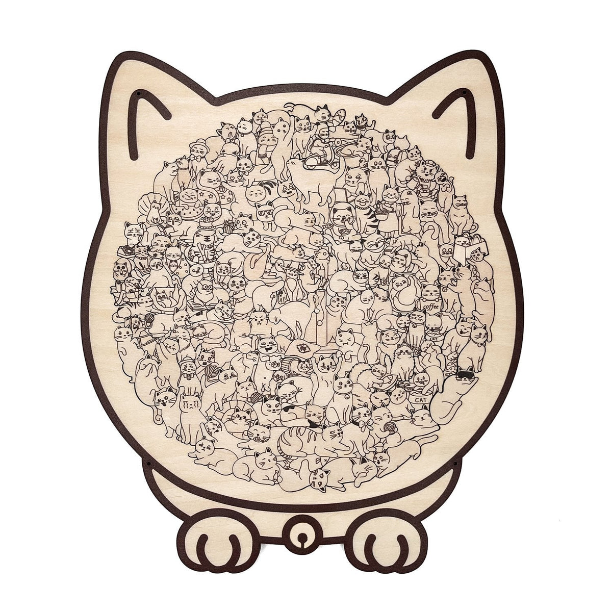 WhiskerCraft – 135-teiliges Katzen-Holzpuzzle
