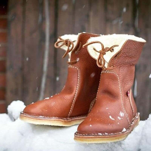 WATERPROOF LEATHER POLAR BOOTS WITH WOOL LINING | ALEVITA