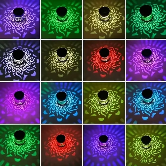 MandalaGlow - Lámpara de Proyección Solar de Mandala para Valla Exterior