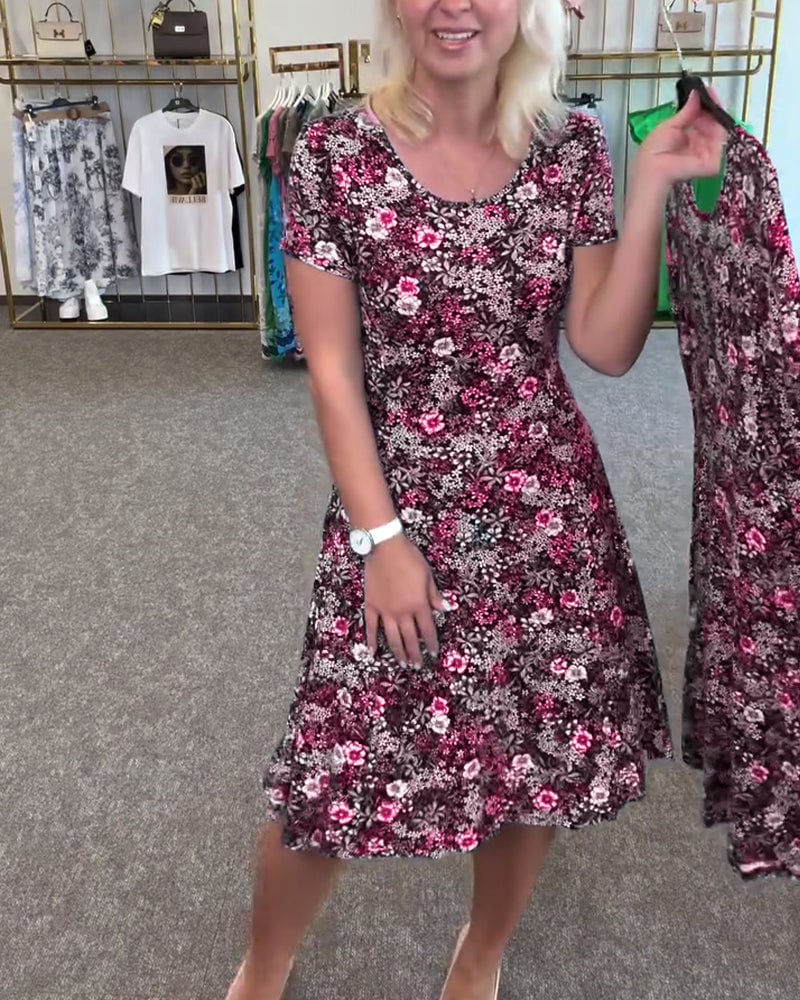 EleganceFit – Bedrucktes Kleid mit schlanker Taille