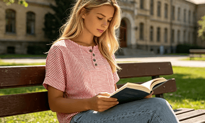 LunaWear – Blusa de manga corta con cuello redondo