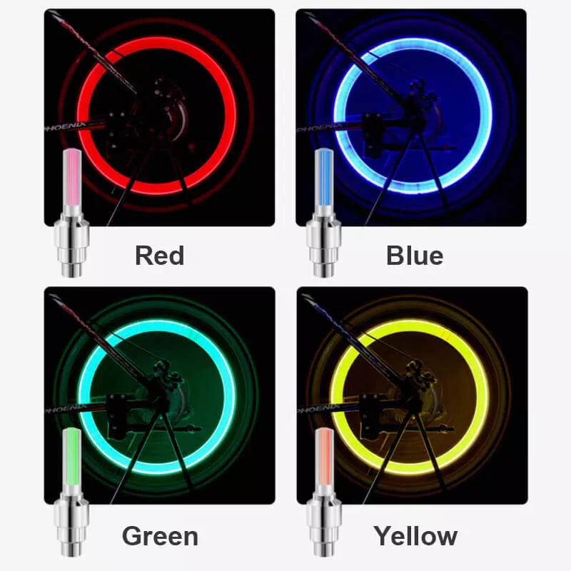Luces NeonSpin – Brillo LED para Válvulas de Neumáticos