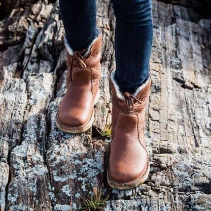 WATERPROOF LEATHER POLAR BOOTS WITH WOOL LINING | ALEVITA