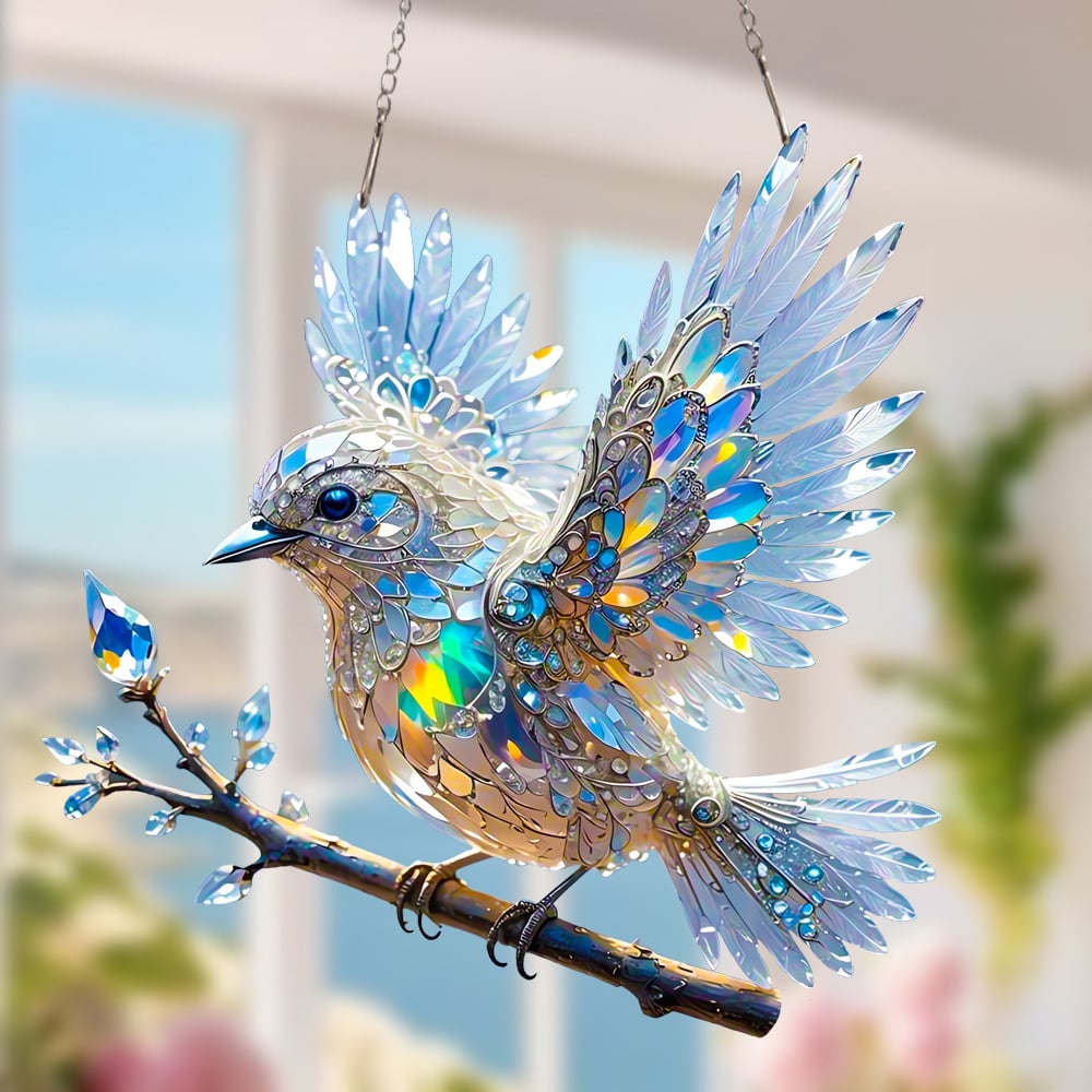 BlueWing Harmony – Doppelseitiger Acryl-Vogel