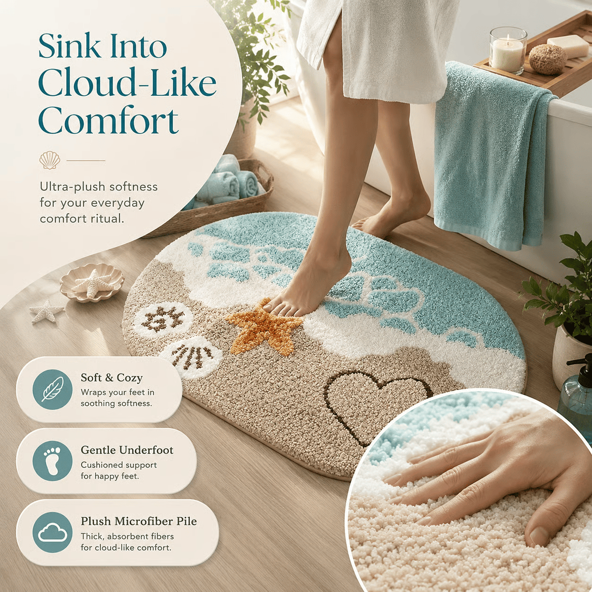 AquaCloud – Sofort trocknende Luxus-Badematte