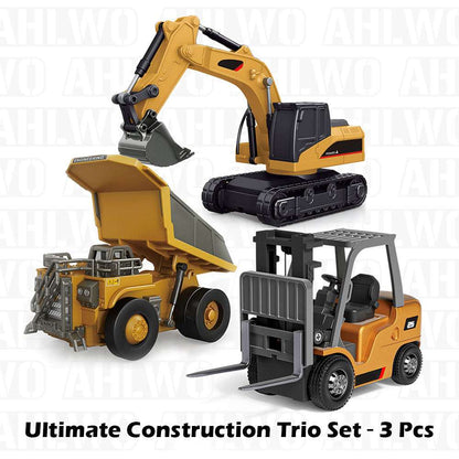 TitanSite – Interaktives Set aus RC-Bagger, Muldenkipper & Gabelstapler