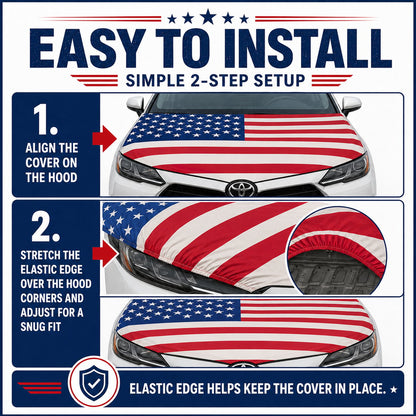 LibertyShield – Cubierta de capó para coche con bandera americana