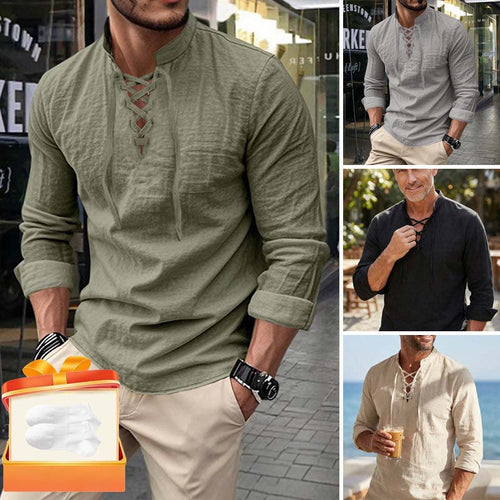 ClassicTie – Camisa abotonada de cuello mao moderna para hombre