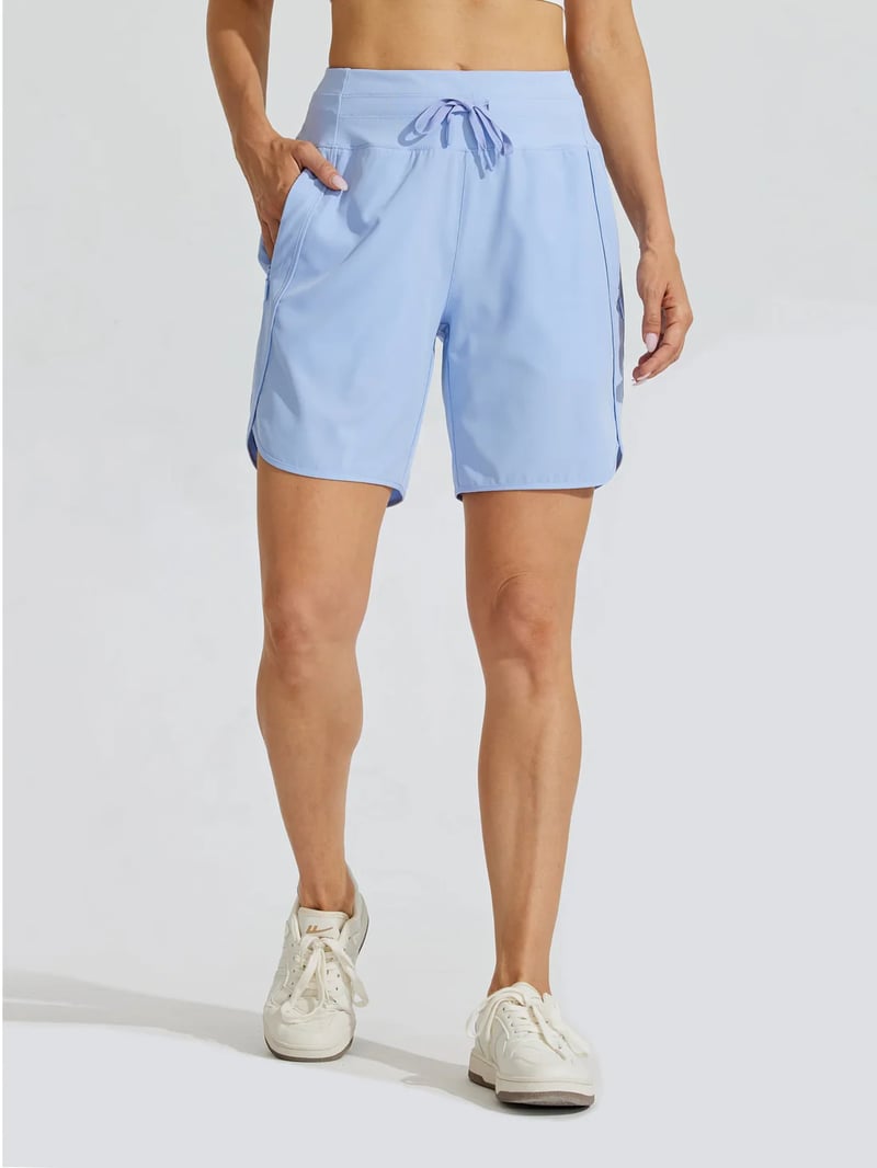 AthletiQ – Pantalones cortos de running de tiro alto para mujer