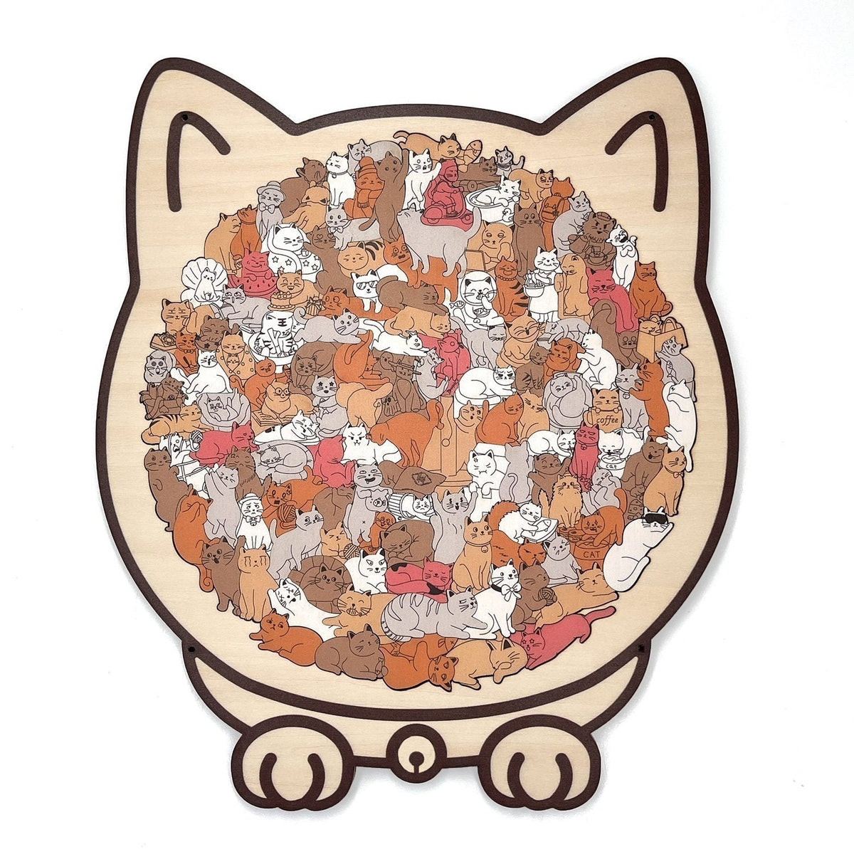WhiskerCraft – 135-teiliges Katzen-Holzpuzzle
