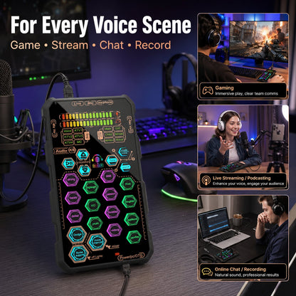 SoundMorph – Tarjeta Cambiador de Voz Portátil en Vivo