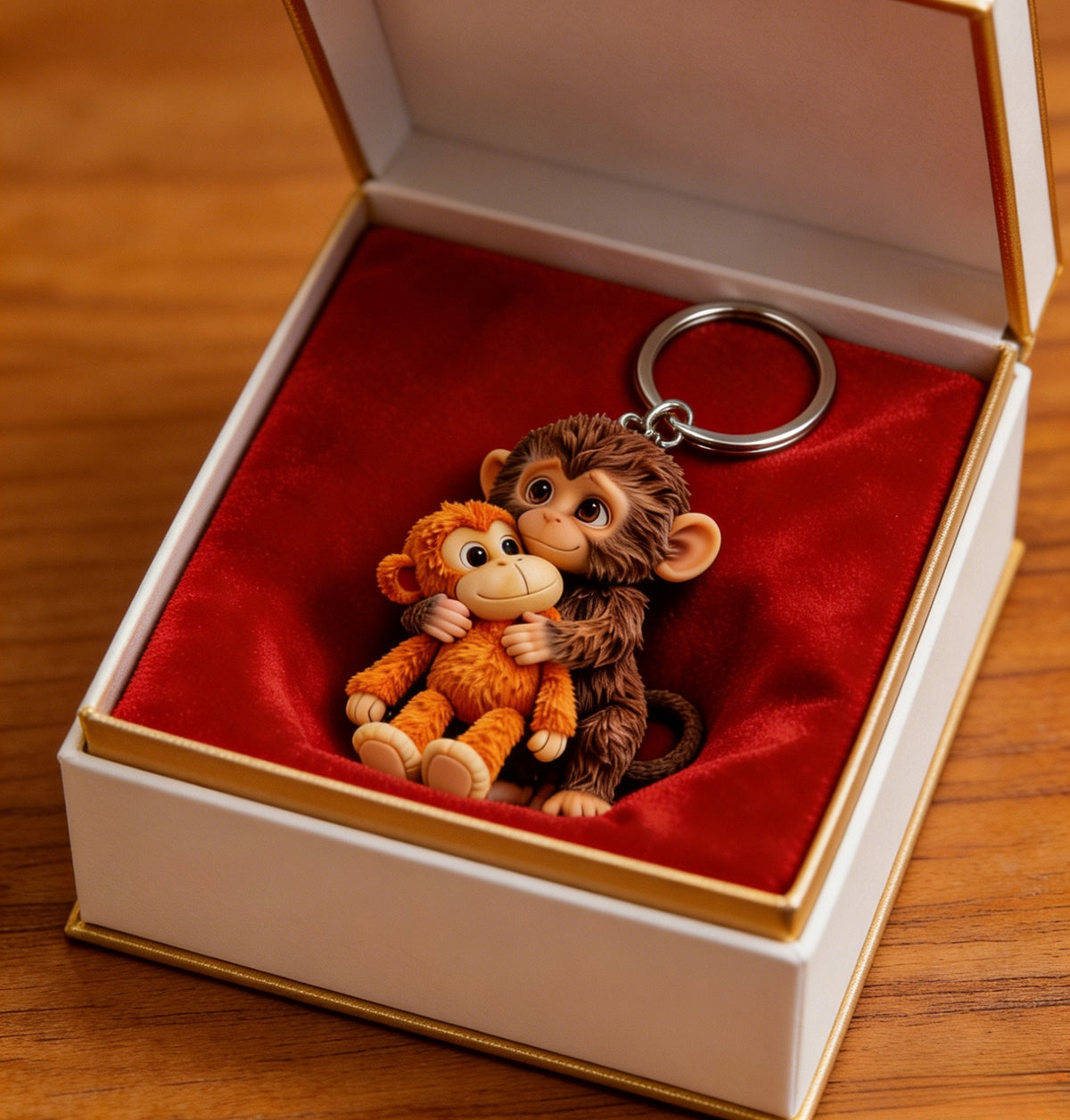 🐵3D viraler Boxaffen-Schlüsselanhänger 💕 – Emotionales Geschenk für Tierliebhaber, Familie, Freunde und geliebte Menschen🎁