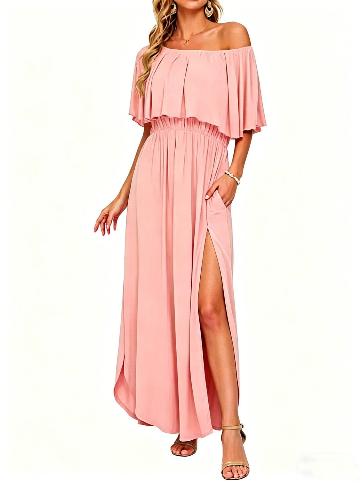 GraceLoom – Vestido Fluido de Hombros
