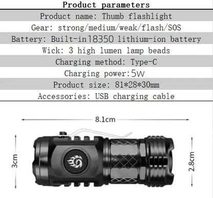 TriEyeMonster-La mini super linterna de potencia alemana
