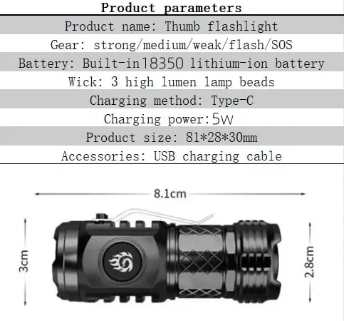 AuraBeam – Linterna recargable de superpotencia