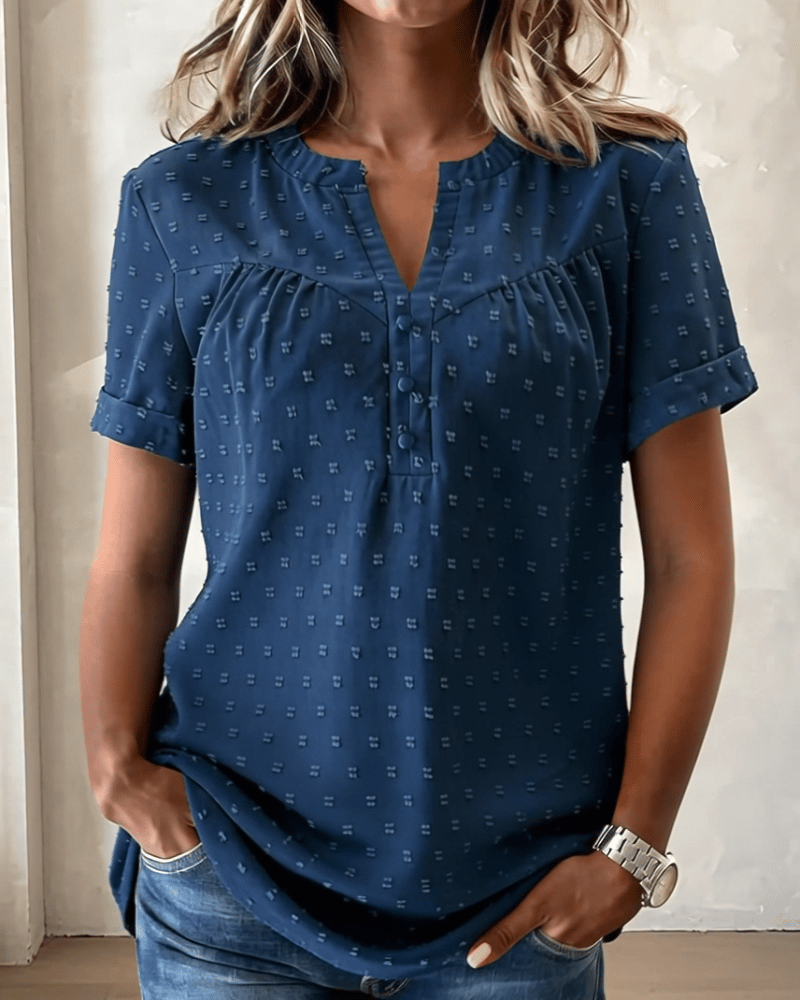 VivaLinen – Alltags-Bluse mit V-Ausschnitt