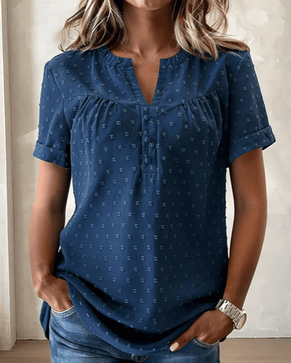 VivaLinen – Alltags-Bluse mit V-Ausschnitt