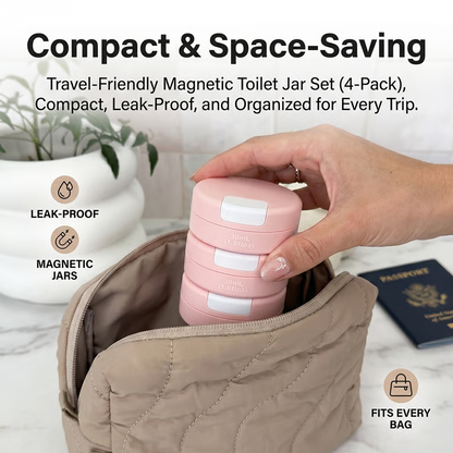 CarryCore – Set de recipientes de tocador magnéticos a prueba de fugas