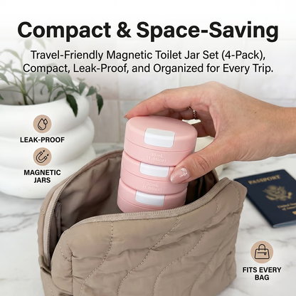 CarryCore – Set de recipientes de tocador magnéticos a prueba de fugas