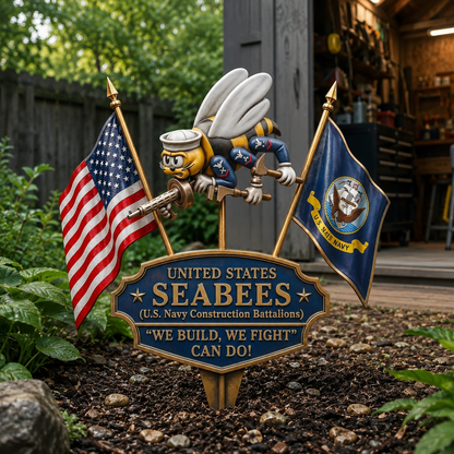 CanDoLegacy – Estaca decorativa de jardín en homenaje a los Seabees de la Marina de los EE. UU.