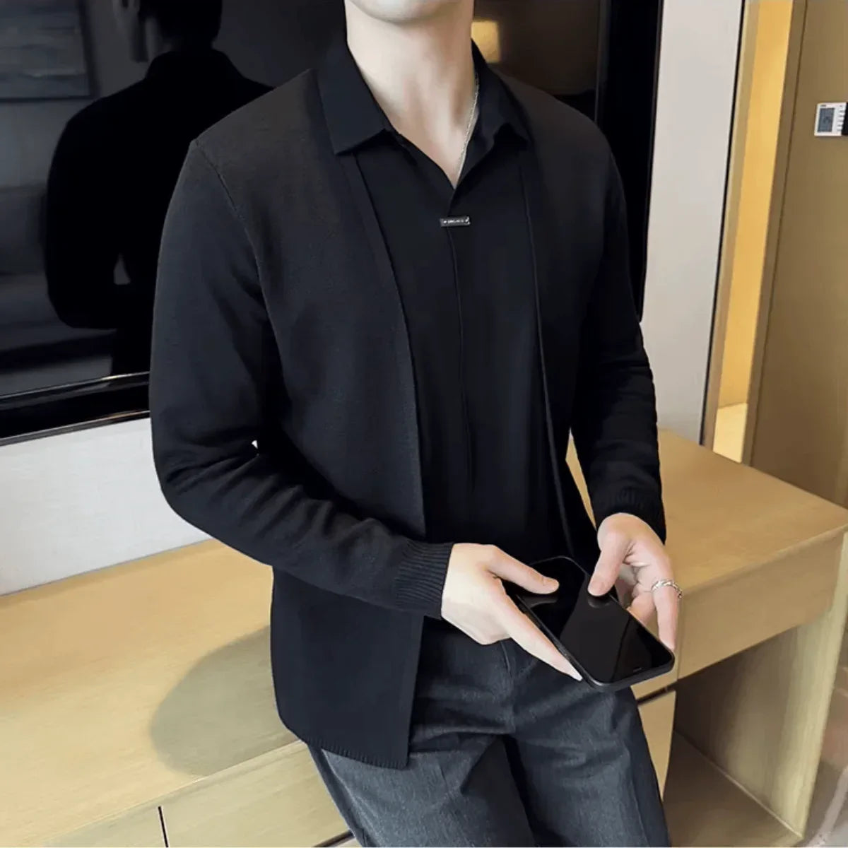 Layer™ – Camisa 2 en 1 con efecto cárdigan