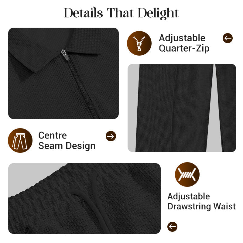 UrbanEase – Conjunto de descanso para hombre en tejido tipo gofre transpirable