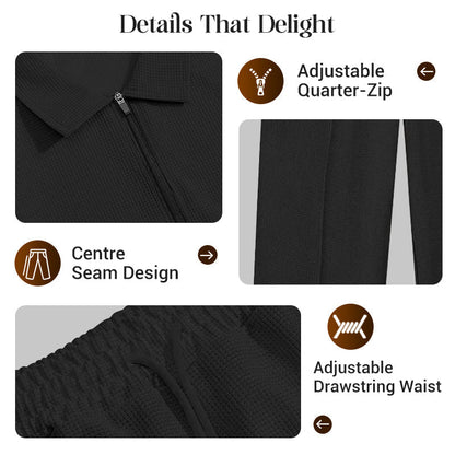 UrbanEase – Conjunto de descanso para hombre en tejido tipo gofre transpirable