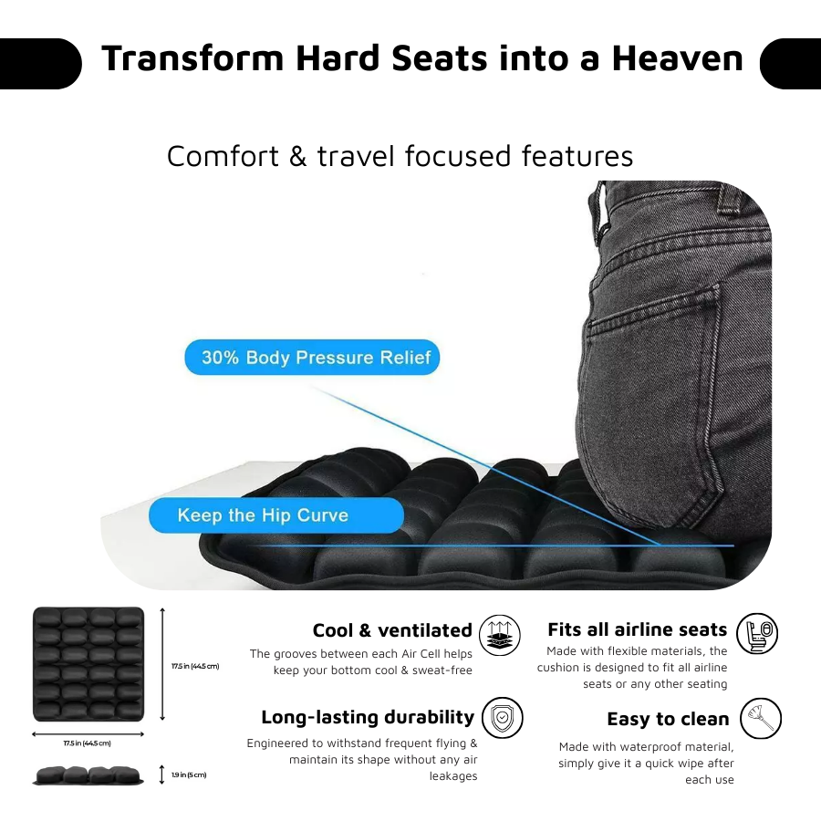 ComfortCore – Cojín de aire de viaje para mayor comodidad