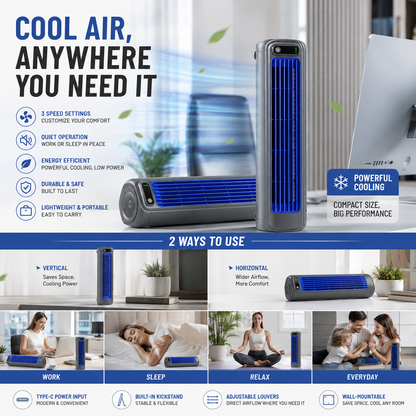 BreezeDock – Wiederaufladbarer persönlicher Kühlventilator