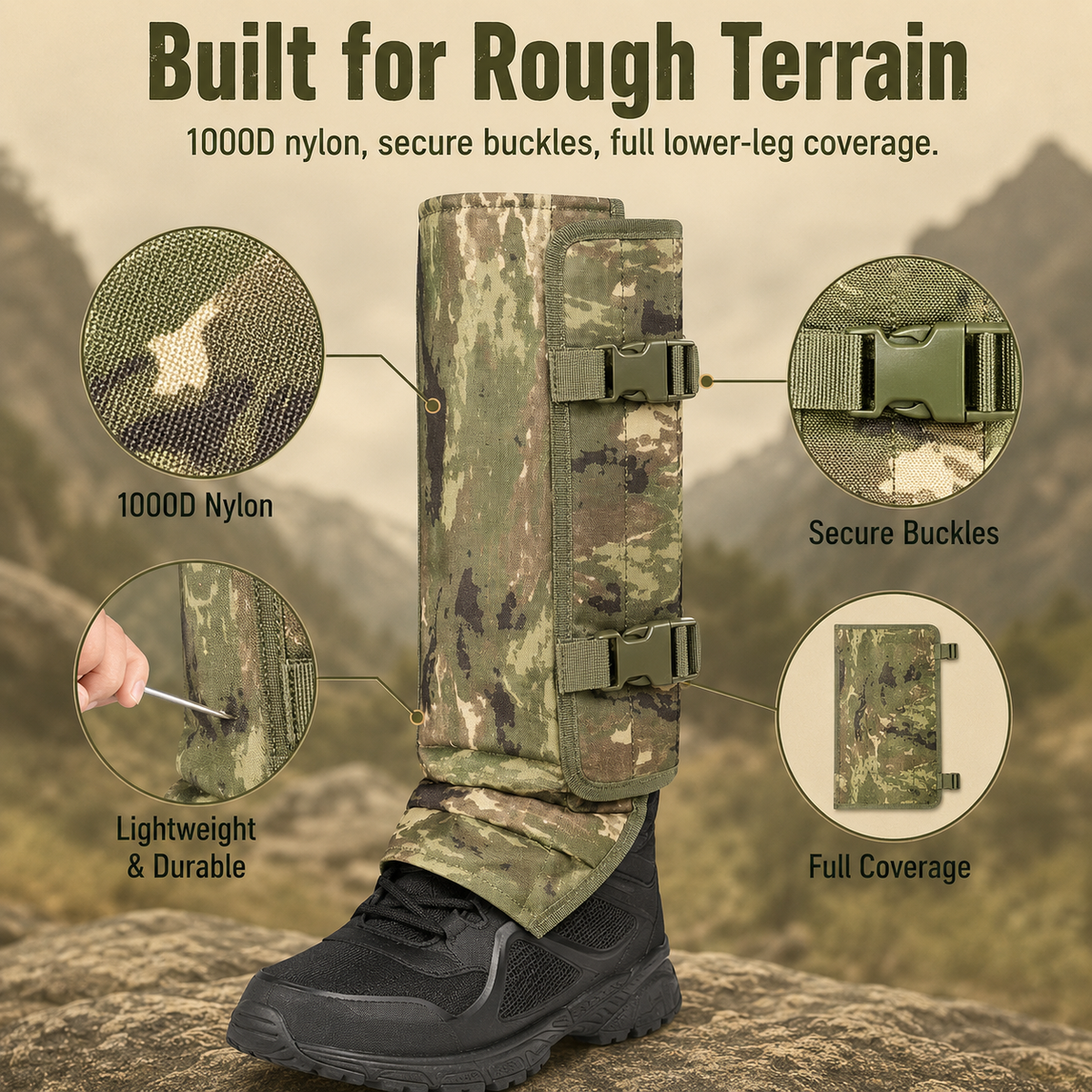 TrailShield Pro - Polainas protectoras contra serpientes