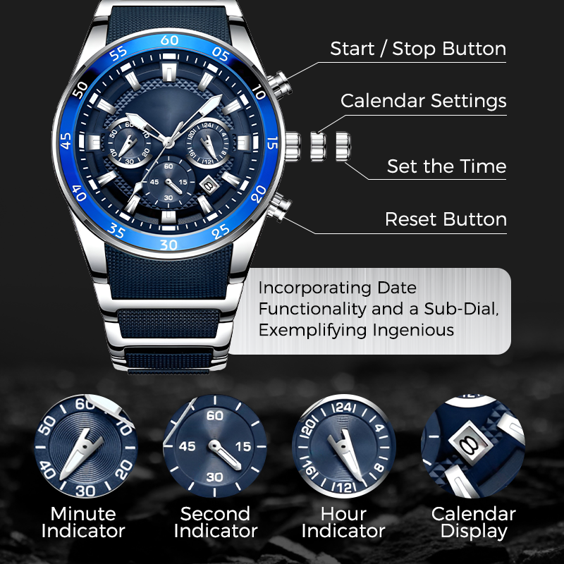TimeForge – Reloj multifunción resistente para hombre