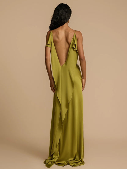 VelvetGrace – Vestido maxi con abertura de comodidad elegante