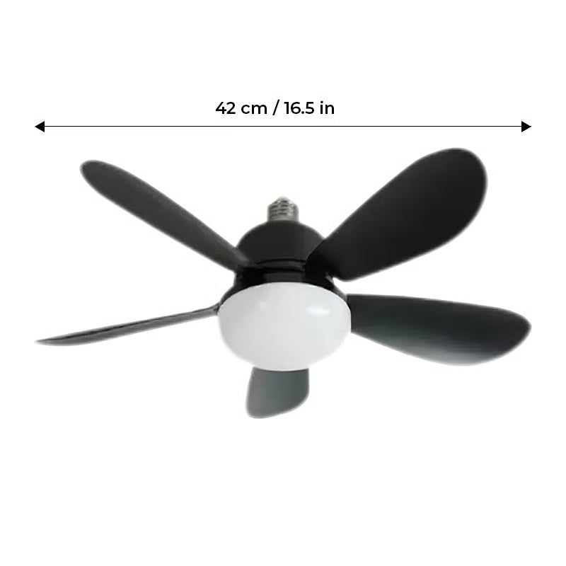 BreezeGlow – Ventilador de Techo de Casquillo con Iluminación LED Ajustable