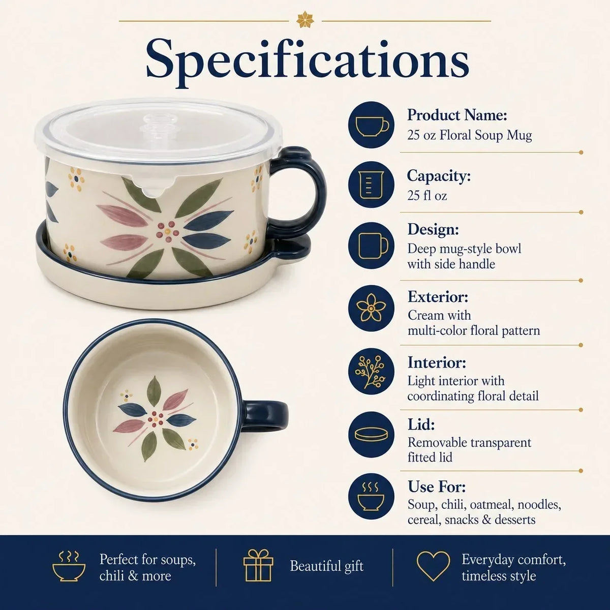 BloomBowl – Suppentasse mit Blumenhenkel