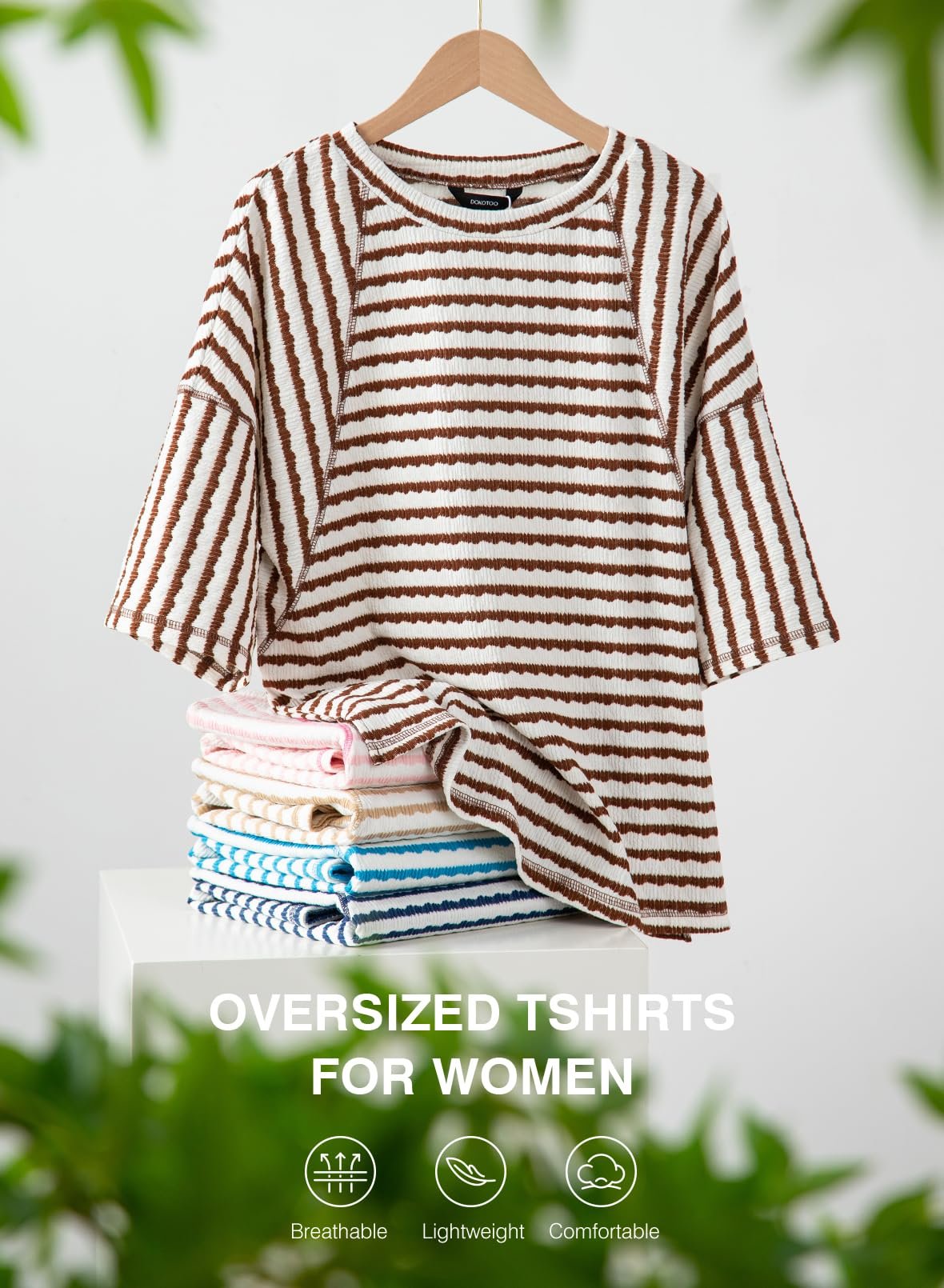 EasyStripe – Gestreiftes T-Shirt mit Rundhalsausschnitt in lockerer Passform