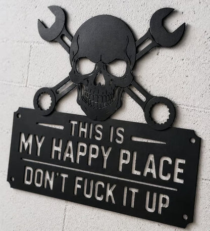 ForgeVibe – „This Is My Happy Place“ Metall-Wandschild