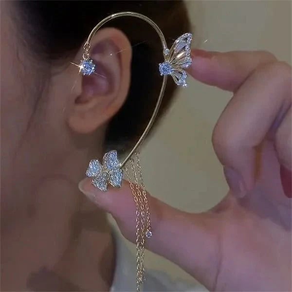 ButterGlow – Pendientes de flecos de mariposa de circonita cúbica