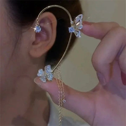 ButterGlow – Pendientes de flecos de mariposa de circonita cúbica
