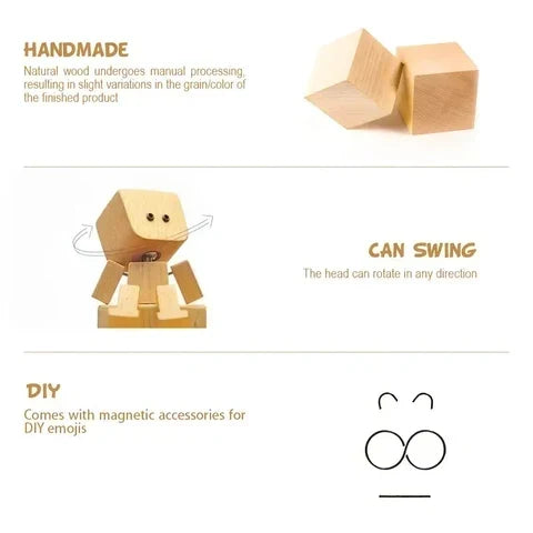 WoodyBuddy | Adorable cabezón de madera para decorar el salpicadero