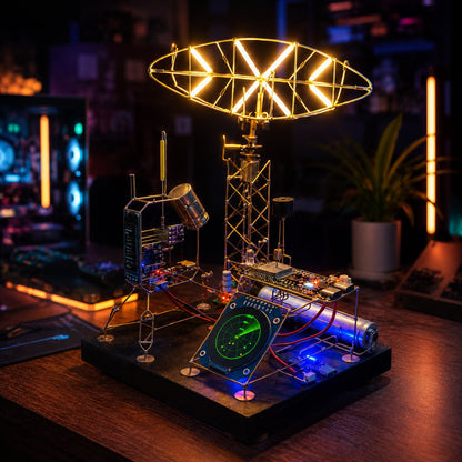 NeonForge – Handgefertigte Cyberpunk-Schaltkreis-Skulpturlampe