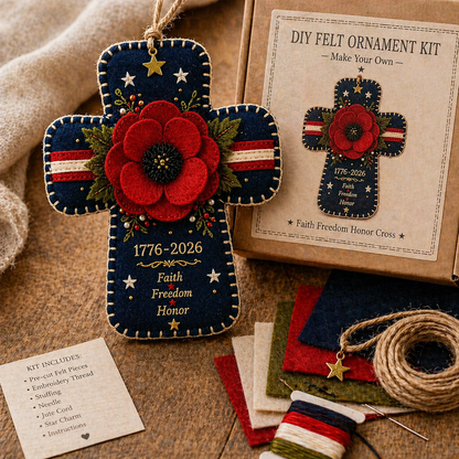 PoppyCraft – Kit de Adorno de Cruz Patriótica para Hacer Tú Mismo