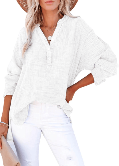 BreezyCharm Oberteil – Oversized-Bluse mit Struktur