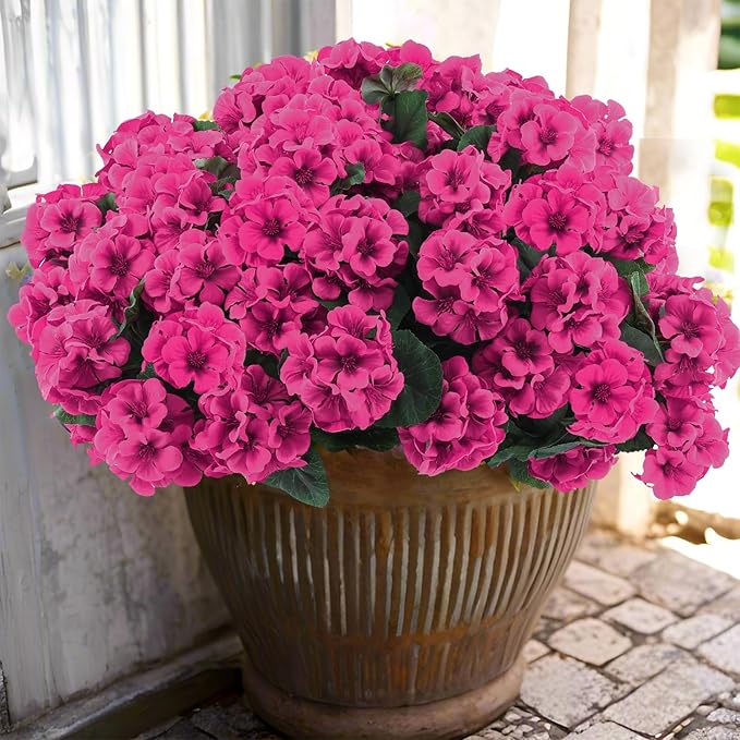 EverBloom – Flores de Geranio Artificiales para Exterior