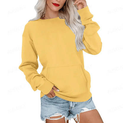 CozyCore – Sudadera sin Capucha Cuello Redondo para Mujer