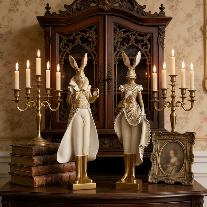 RoyalWhisk – Kaninchenfigur mit Goldrand