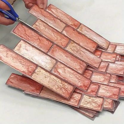 BrickCraft - Papel pintado autoadhesivo 3D con diseño de ladrillo