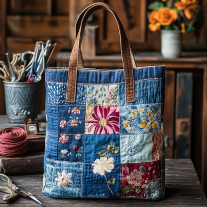 WaveTote – Bolso tipo tote de mezcla de algodón con patrón acolchado