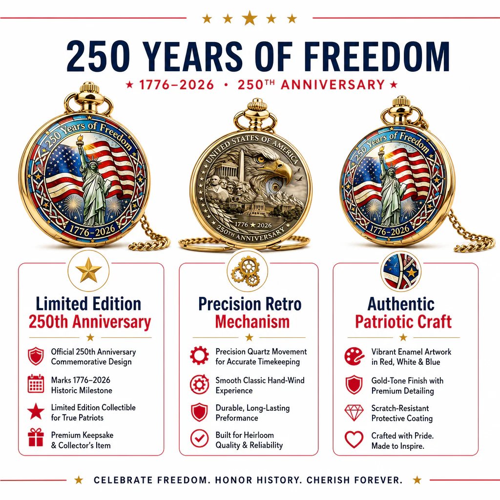 LibertyChrono – Reloj de Bolsillo 250 Aniversario de EE. UU.